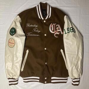 NEW Men’s XL Pacsun Paradise LA California Dreaming 1980 Brown Varsity Jacket